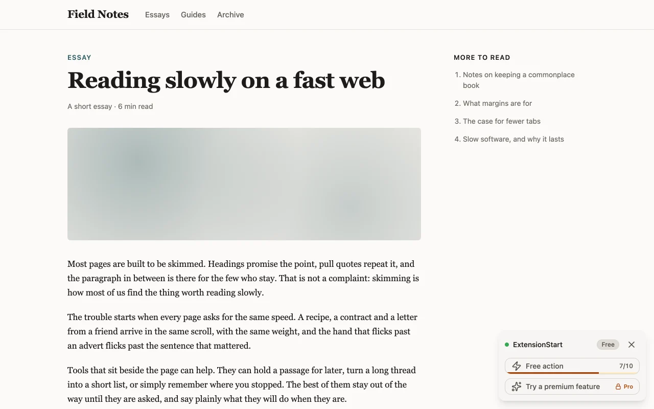 On any page screen, light theme